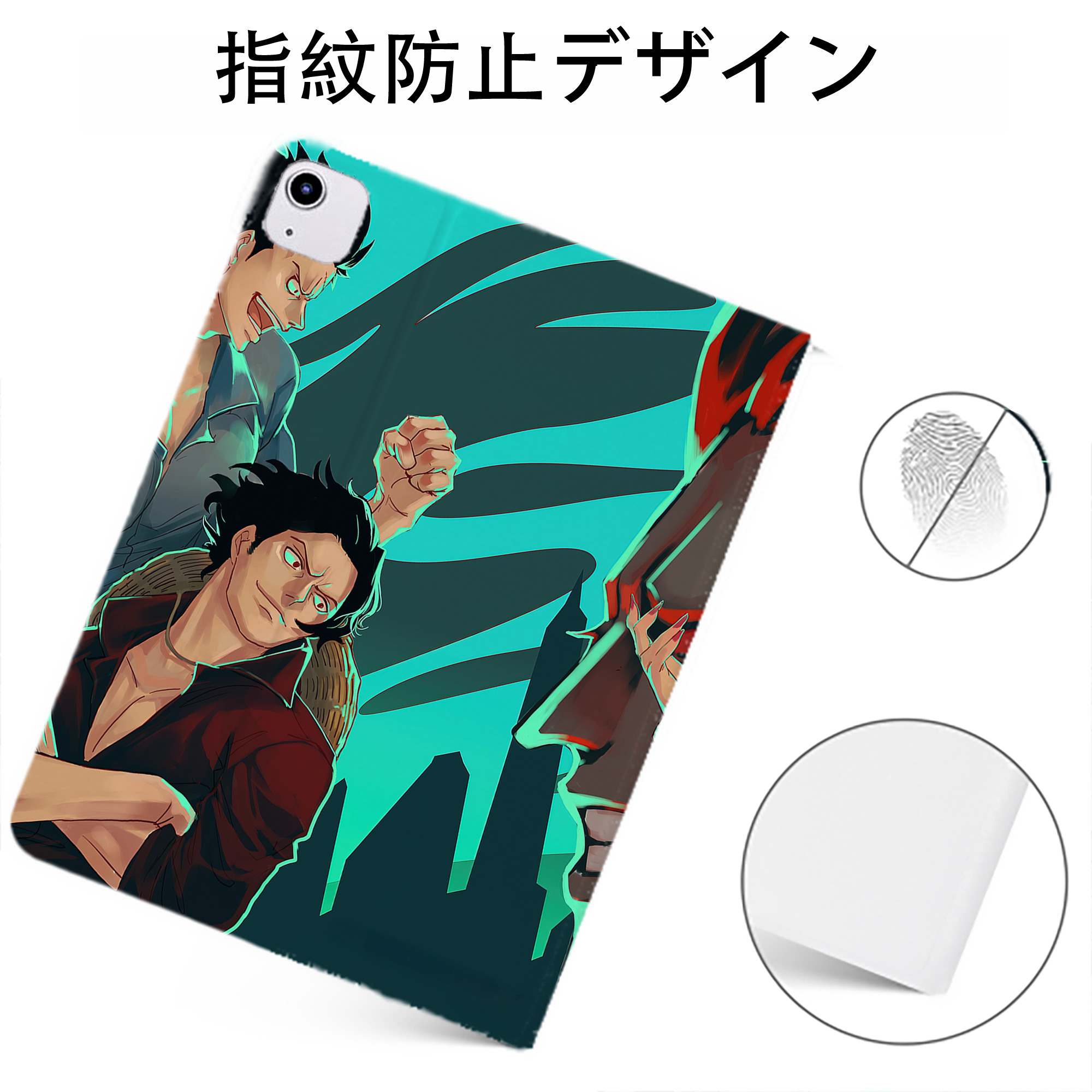 （画像用） ワンピース ONE PIECE IPadケース ペンホルダー付き ブックスタイルデザイン